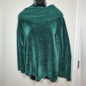 Soft Surroundings Green Cowl Neck Knit Sweater sz S
